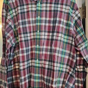 Brooks Brothers Red and Green Casual Button Down Shirt